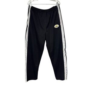 Vtg Adidas Track Pants Tear Away Snap Button Black White Stripe‎ Mens Large